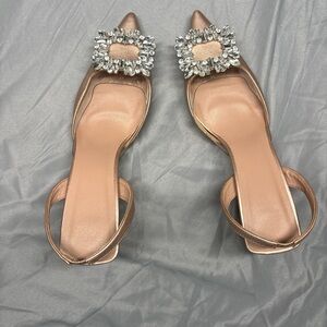 Chic Women's Embellished Rose Gold Heels
